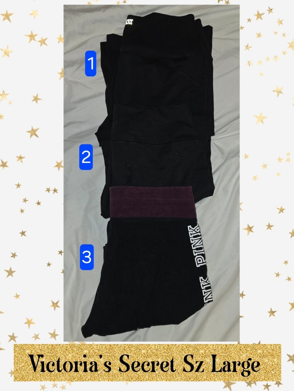 Victoria's Secret & Pink Leggings Lot Of 3 Size L